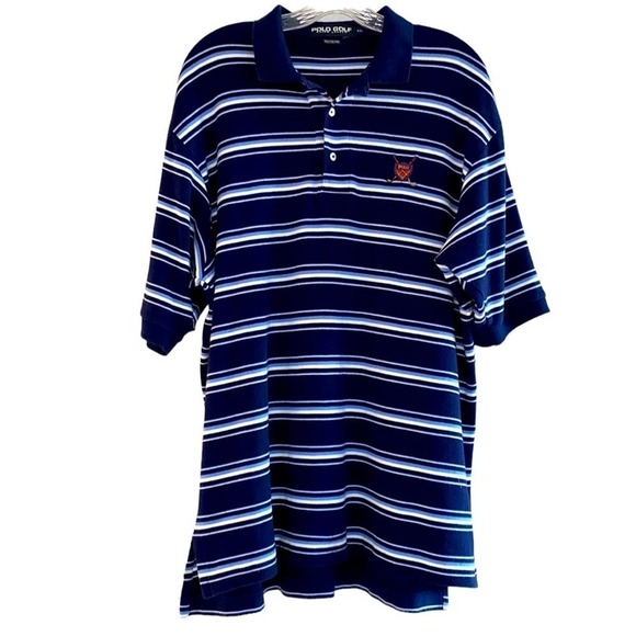 Polo Golf by Ralph Lauren striped polo shirt. Rare plaid crest shield. XL - Picture 2 of 10